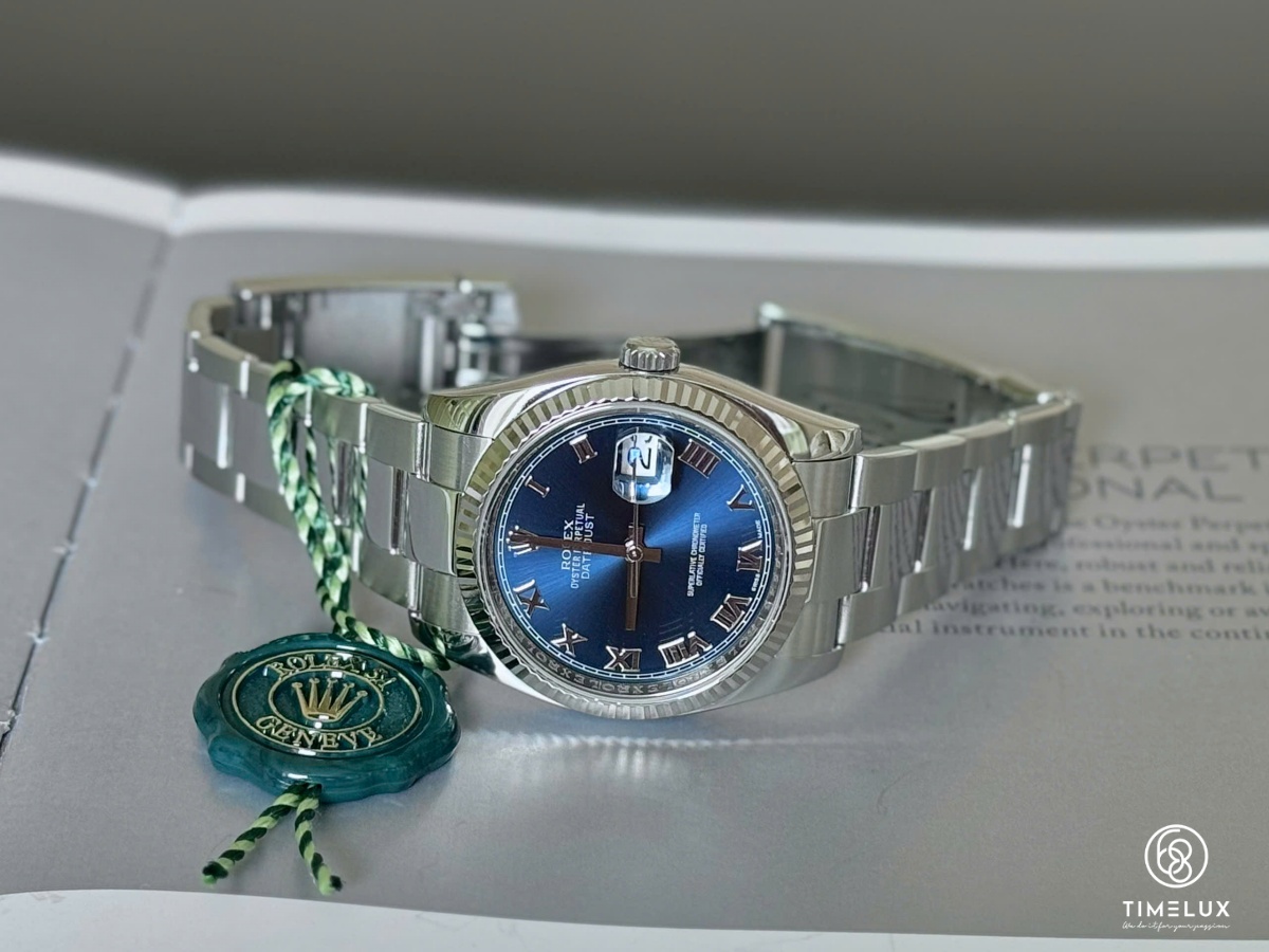 Rolex 116234 Datejust Blue Roman Dial Oyster 36mm 